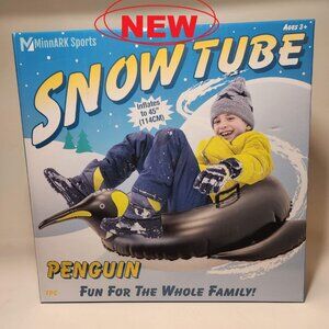 NEW 45" Snow Tube Inflatable Pool Penguin Sled Outdoor sports 2 sturdy handles H